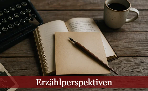 Erzählperspektiven - Buch mit Feder